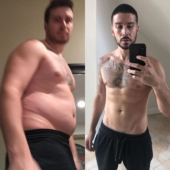 antes y después del tratamiento con keto Matcha
